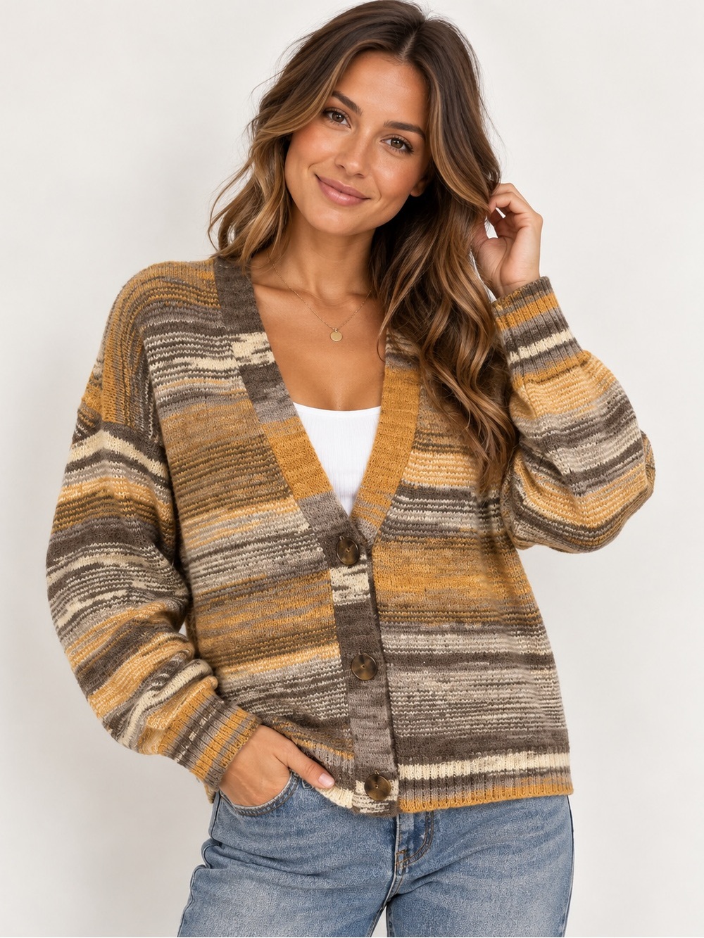 J.Crew Striped Wool Blend Cardigan – Women’s Size Large